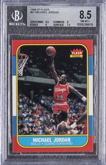 1986/87 Fleer #57 Michael Jordan Rookie Card – BGS NM-MT+ 8.5 